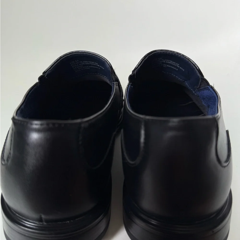 Perry Ellis Black Leather Slip-On Loafers